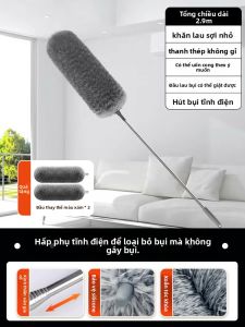 MONLEYTA | Bàn Chải Lông Nhựa Dài Điều Chỉnh Được cho Vệ Sinh Nhà Cửa