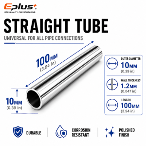 Universal 304 Stainless Steel Straight Tube 100mm Length 1.2mm Wall OD 10-89mm Round Pipe Connector Metal Tube Adapter