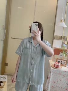 [ส่งเร็วพิเศษ!] มาใหม่ ** ชุดนอน แขนสั้น-ขาสั้น ผ้าไหมอิตตาลี่ บิ๊กไซส์ อก 52 ผ้านิ่มเด้ง ใส่สบาย -Goya150