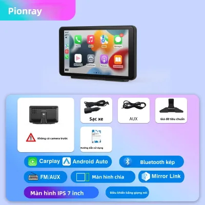 Màn Hình CarPlay Di Động Đa Năng Pionray Cho Ô Tô Hỗ Trợ Android Auto WiFi Video Kết Nối Không Dây Màn Hình Cảm Ứng 7 Inch Tích Hợp Loa/micrô