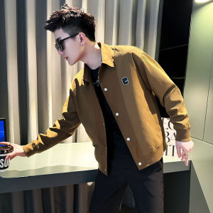 Casual Mens Jacket White Spring Autumn New Style Handsome Fashionable Outerwear Standard Fit Polyester Fiber Long Sleeve