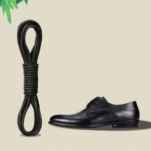 RUNEASY | Mens Black or Brown Leather Shoes Laces Fine Round Wax Waxed Anti-slip