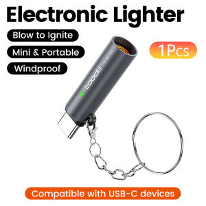 Toocki NEW Updated Mini USB C Cigarette Lighter Flameless No Charging Windproof Blowing Air Lighter Ignition Safe Portable