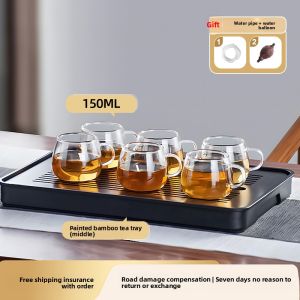 CHAHUANGZI | Transparent Heat-Resistant Glass Teacup Set with Handle 6 Pieces