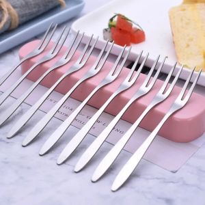 1pcs Stainless Steel Flatware Fruit Fork Appetizer Snack Dessert Fork Kitchen for Party Fruit 【Local】PH