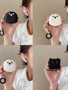 SoundCore Liberty 5 Silicone Earphone Protective Case Transparent Glowing Ghost Design Simple Black Robot Suitable for Black White Earphones