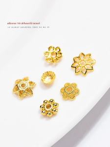 18K Gilded Cut Out Small Receptacle Spacer Color-Retaining Copper Bead Caps Gasket DIY Bracelet Bracelet Bead Cushion Accessories Material