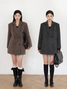 Áo Blazer Lông Cừu Phong Cách Vintage Retro Mùa Đông