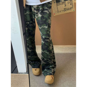 Quần Nỉ Kẻ Sọc Nam Mùa Thu Phong Cách Mỹ Cổ Điển Hip Hop Quần Dài Ống Rộng Thoải Mái Thường Ngày Quần Dài Ống Thẳng