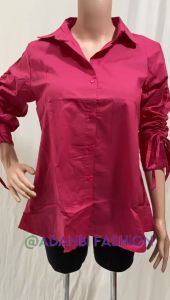 Kemeja Tunik Mini 1093-80 Lengan Tali Serut Drawsting hand shirt Bahan Katun Paris LD 100 PJ 70 CM