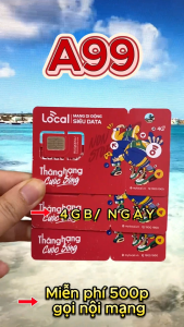 ( MIỄN PHÍ THÁNG ĐẦU TIÊN ) Sim 4G Mobifone LOCAL A99 DATA TỐC ĐỘ CAO 4GB MỖI NGÀY ( 120GB/THÁNG ) + MIỄN PHÍ GỌI NỘI MẠNG DÙNG THẢ GA - FREESHIP - CHƯA KÍCH HOẠT