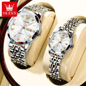 OLEVS Official Genuine Brand-name Couple Watch Waterproof Casual Fashion 2026 Luxury Mens and Womens Stainless Steel Watches as Gifts for Boys and Girls