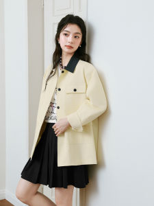 SEIFINI | Contrast Collar Design New Vintage Style Midi Coat