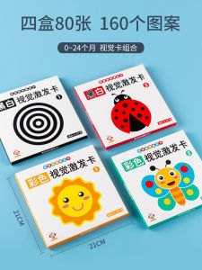 Black and White Early Education Card Newborn Baby Early Education 0-1 to 3-6 Months Visual Stimulation Card Non-Reflective Gaze following Teaching Aid Toys
