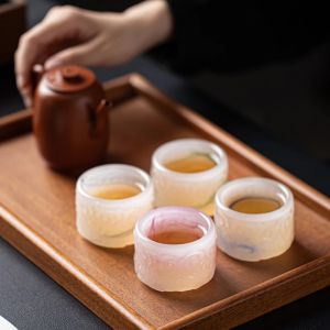 50ml Ceramic Tea Cups Exquisite Ice Carving Glaze Teacup Flower Fruit Tea Cup Baijiu Cup Sake Cup Household Tea Tasting Cups