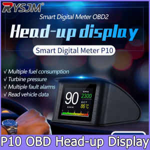 RYSJM | P10 OBD HUD Car Heads-Up Display Speed Digital Dashboard RPM/Fuel Data Plug & Play Speedometer Overspeed Alarm