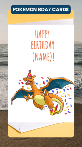{CUSTOMIZED} Charizard Pokemon Birthday Card Cute Funny Gift Card Custom Personalized Name Greeting Card