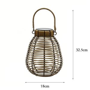 Solar Garden Floor Lamp Outdoor Ip65 Waterproof Rattan Lamp Villa Garden Lawn Atmosphere Decorative Standing Light