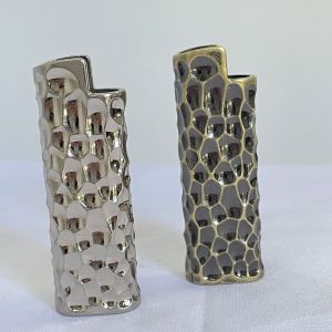 Vintage Hammered Texture Meteorite Style BIC J6 Lighter Cover – Metal Look Scratch Resistant Unique Trendy Design