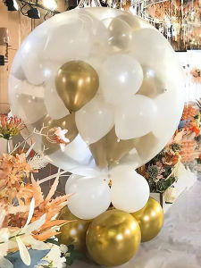 Wedding Celebration round Shape Ground Burst Balloons Empty Burst Ball Complete Set Making Tools Happy Opening Celebration