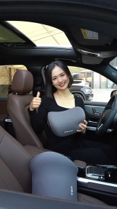 หมอนรองคอ รองไหล่ ที่รองพิง พนักพิงศีรษะ เมมโมรี่โฟม หนังนิ่ม ที่รองพิงหลังสำหรับรถยนต์