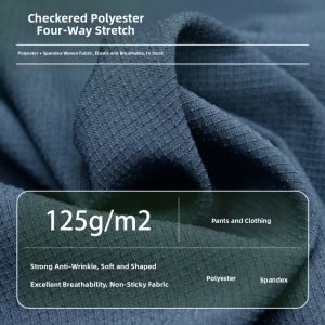 Waterproof Elastic Polyester Check Fabric