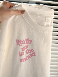 Japanese Style Heavyweight Pure Cotton Letter Print Short Sleeve T-Shirt Womens New 2025 INS Trendy Loose White Top Summer