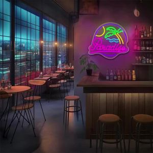 Palm Tree Paradise LED Neon Light Sign - Beach - Inspired Neon Sign for BarGameroomBedroom Wall Decor