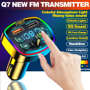 Car Bluetooth 5.0 Music Adapter FM Transmitter Receiver Car Kit MP3 Audio Player Handsfree 3.1A USB Fast Charger Car Accessories