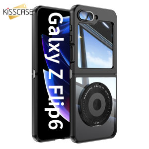 Kisscase Áo Giáp Sang Trọng Rõ Ràng Gấp vỏ điện thoại Cho Samsung Galaxy Z Lật 6 5 5G Với Không Thể Hình Ảnh giá đỡ từ tính Đứng Acrylic Bao Gồm Tất Cả Chống-Mùa Thu vỏ lưng chống sốc Cho Galaxy Z Lật 6 5