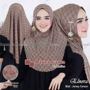Hijab Instan Bergo Elnora / Kerudung Bergo LaserCut Jersey Carson Model Terbaru By Daura Gama