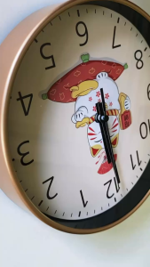 Đồng hồ treo tường mèo thần tài may mắn