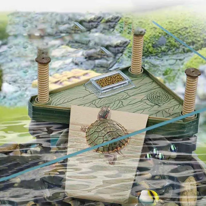 Turtle Basking Platform with Climbing Ramp Tortoise Floating Island ...