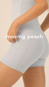 Moving Peach Sports Shorts For Women High Waist Side Pocket Work Out Leggings Pilates Daily wear ACG(lumair)