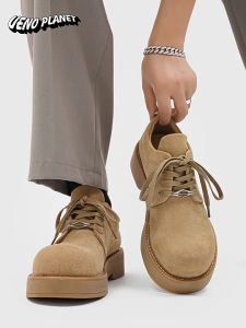 รองเท้าบูทแฟชั่น (Size 38-44) ผู้ชาย หนังกลับ แบบเชือกผูก ใส่สบายๆแมทซ์กับทุกลุค สไตล์วินเทจญี่ปุ่น