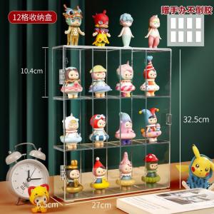 Acrylic Transparent Storage Box Display Stand Figure Organizer Wall Mounted Shelf Toy Storage Box Home Organization Accessory