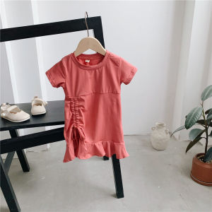 Váy Cotton Phong Cách Hàn Quốc Cho Bé Gái Mùa Hè Váy Trẻ Em T-shirt Váy Trẻ Em Thời Trang Cotton Nguyên Chất Cho Bé Gái