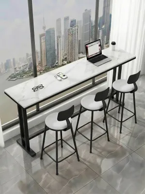 Compact Multi-functional Bar Table for Small Spaces Narrow High-leg Desk