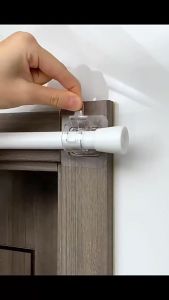 No Drill Self Adhesive Curtain Rod Holder Bracket for Telescopic Tension Rod Shower Door Curtain 2pcs