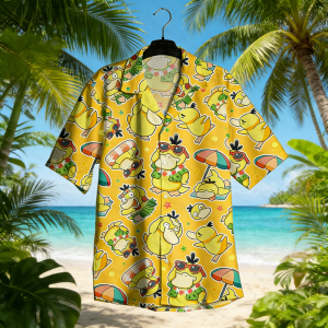 Summer Hawaiian Cute Cartoon Printed Shirts For Womens Short Sleeve Kids Shirts Plus size Short-Sleeved Streetwear Mens Tops