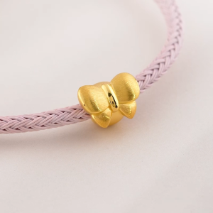 Chow Sang Sang 周生生 999 Gold Charme Bowtie Charm for Women & Men 96360C (Bracelet Not Included)