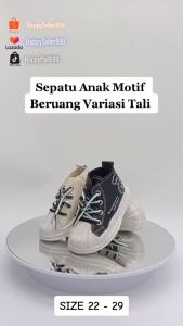 Sepatu Anak Laki Laki/Perempuan Sekolah Tk Import Model Tali Gaya 2023