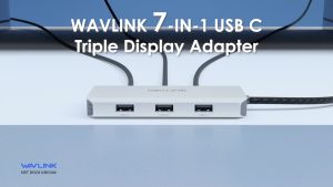 WAVLINK 7-IN-1 USB C Docking Station: Quad Monitor Adapter for Dell, HP, Lenovo