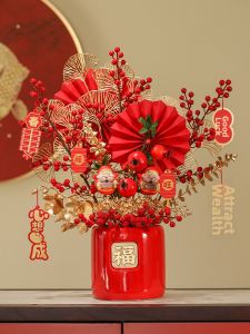 BAOTISEN | New Chinese Style Blessing Vase Lucky Fruit Decoration
