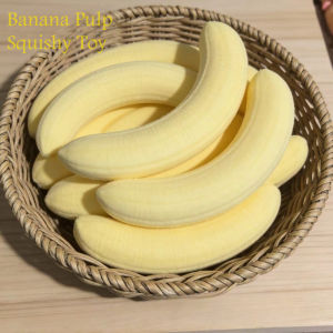 Stress Relief Banana Pulp Squishy Toy PU Slow Rebound Sensory Fidget Ball Milky Scent Non-Edible Soft Durable for Adults Kids
