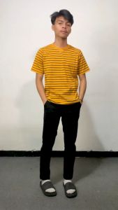 BAPIN Kaos Stripe Pria - Kaos Salur T Shirt Stripe Pria
