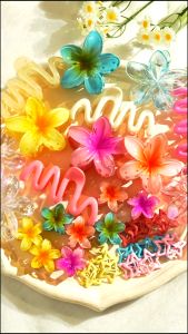 Multiple Combinations of Colorful Egg Flower Star Hair Clips Set for All-age Girls Hair Accessories