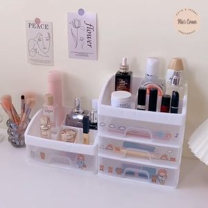 Hộp lưu trữ đựng dụng cụ học tập mỹ phẩm để bàn có ngăn kéo