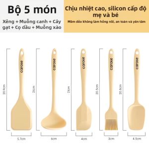 CAROTE | Bộ Dụng Cụ Bếp Silicone: Thìa thìa nhỏ chịu nhiệt độ cao thìa nạo bộ đồ dùng nhà bếp