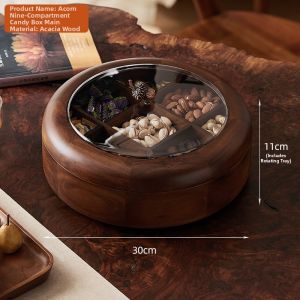NALANDUOHAO | Elegant Wooden Rotatable Multi-function Tray